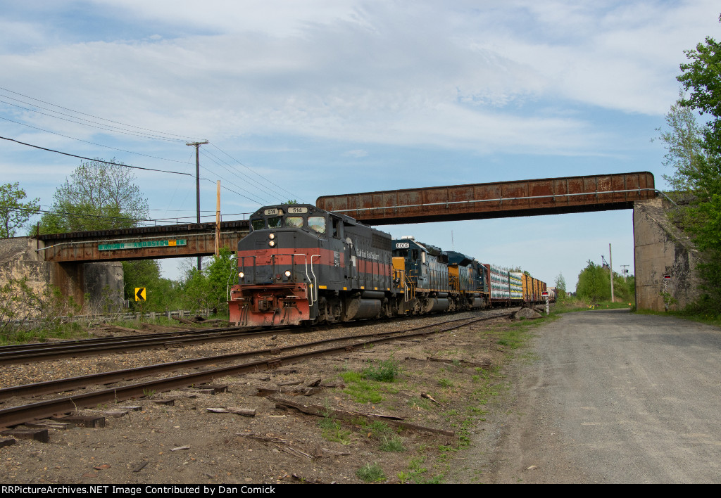 L071 with MEC 514 Leading Departs Northern Maine Junction